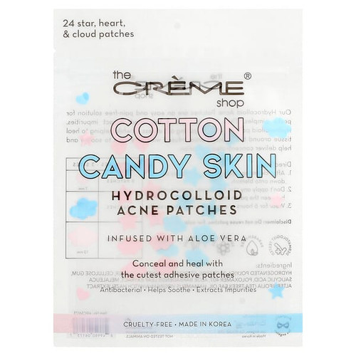 <img alt="The Creme Shop, Cotton Candy Skin, Hydrocolloid Acne Patches, Star, Heart & Cloud, 24 Patches" title="The Creme Shop, Cotton Candy Skin, Hydrocolloid Acne Patches, Star, Heart & Cloud, 24 Patches,849980061737"