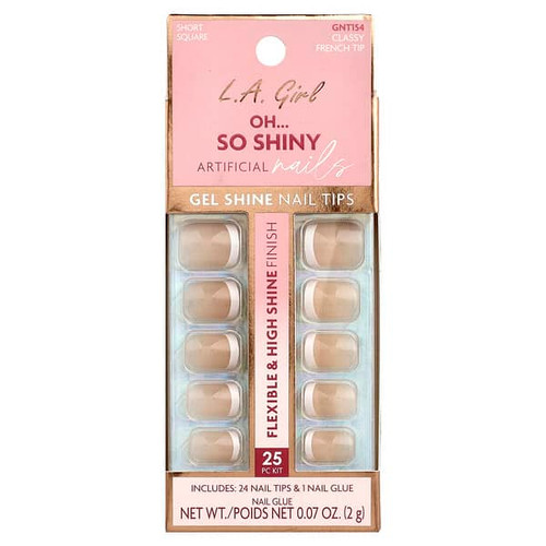 <img alt="L.A. Girl, Oh So Shiny Artificial Nails, Gel Shine Nail Tips, GNT154 Classy French Tip, 25 Piece Kit" title="L.A. Girl, Oh So Shiny Artificial Nails, Gel Shine Nail Tips, GNT154 Classy French Tip, 25 Piece Kit,081555451547"