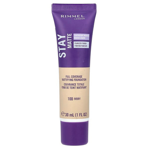 <img alt="Rimmel London, Stay Matte, Full Coverage Mattifying Foundation, 100 Ivory, 1 fl oz (30 ml)" title="Rimmel London, Stay Matte, Full Coverage Mattifying Foundation, 100 Ivory, 1 fl oz (30 ml),3607342675773"