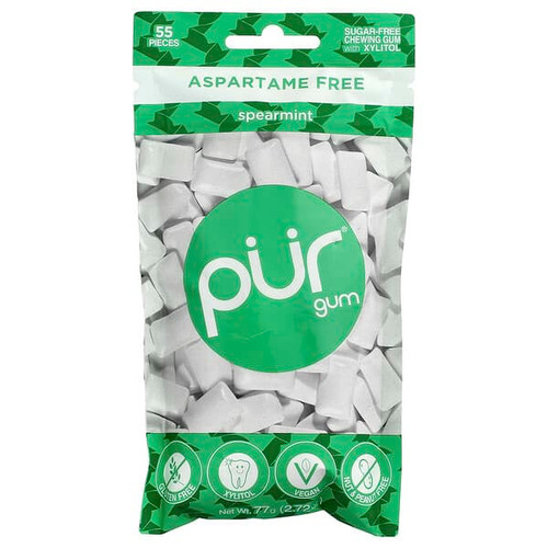 <img alt="The PUR Company, Chewing Gum, Spearmint, 55 Pieces, 2.72 oz (77 g)" title="The PUR Company, Chewing Gum, Spearmint, 55 Pieces, 2.72 oz (77 g),830028000832"
