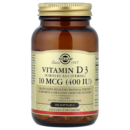 <img alt="Solgar, Vitamin D3 (Cholecalciferol), 10 mcg (400 IU), 100 Softgels" title="Solgar, Vitamin D3 (Cholecalciferol), 10 mcg (400 IU), 100 Softgels,033984033207"