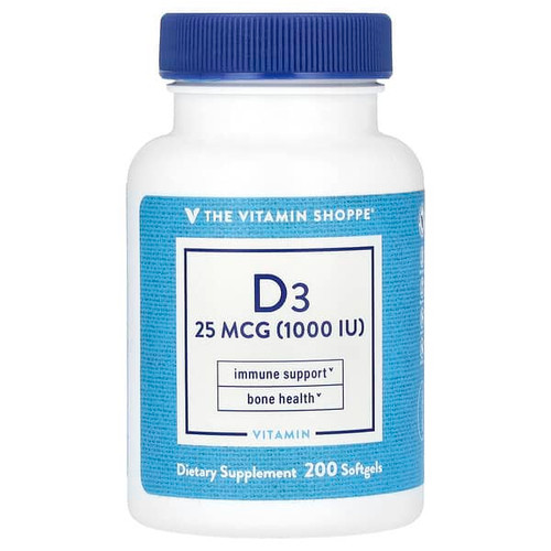<img alt="The Vitamin Shoppe, Vitamin D3, 25 mcg (1,000 IU), 200 Softgels" title="The Vitamin Shoppe, Vitamin D3, 25 mcg (1,000 IU), 200 Softgels,766536024780"