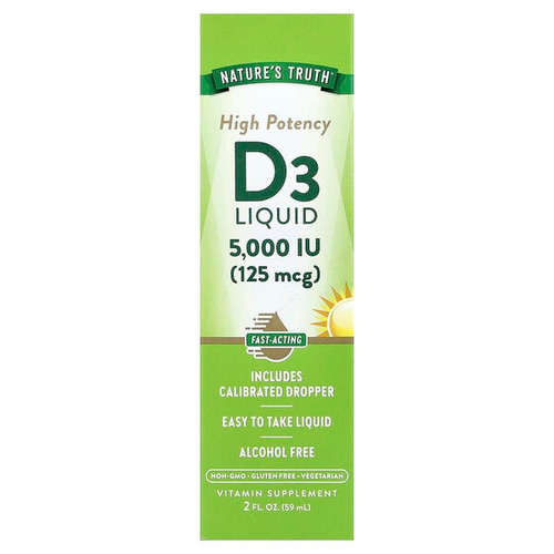 <img alt="Natures Truth, Vitamin D3 Liquid, High Potency, 2 fl oz (59 ml)" title="Natures Truth, Vitamin D3 Liquid, High Potency, 2 fl oz (59 ml),840093105325"
