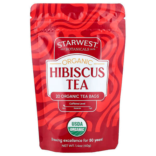 <img alt="Starwest Botanicals, Organic Hibiscus Tea, Caffeine Free, 20 Organic Tea Bags, 1.4 oz (40 g)" title="Starwest Botanicals, Organic Hibiscus Tea, Caffeine Free, 20 Organic Tea Bags, 1.4 oz (40 g),767963175816"