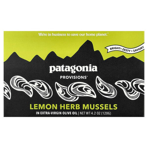 <img alt="Patagonia Provisions, Lemon Herb Mussels In Extra-Virgin Olive Oil, 4.2 oz (120 g)" title="Patagonia Provisions, Lemon Herb Mussels In Extra-Virgin Olive Oil, 4.2 oz (120 g),810981021150"