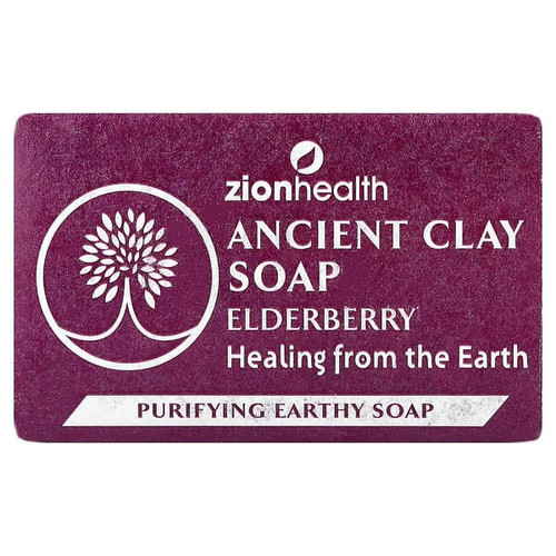 <img alt="Zion Health, Ancient Clay Bar Soap, Elderberry, 6 oz (170 g)" title="Zion Health, Ancient Clay Bar Soap, Elderberry, 6 oz (170 g),093141104430"
