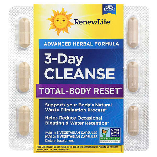 <img alt="Renew Life, 3-Day Cleanse, Total Body Reset, 12 Vegetarian Capsules" title="Renew Life, 3-Day Cleanse, Total Body Reset, 12 Vegetarian Capsules,631257159786"