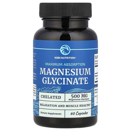 <img alt="Nobi Nutrition, Magnesium Glycinate, Maximum Absorption, 60 Capsules (250 mg per Capsule)" title="Nobi Nutrition, Magnesium Glycinate, Maximum Absorption, 60 Capsules (250 mg per Capsule),850018274944"