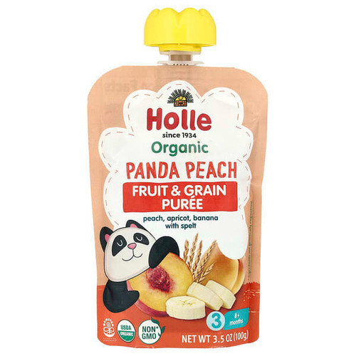 <img alt="3 PACK of Holle, Organic Fruit & Grain Puree, Panda Peach, 8+ Months, Peach, Apricot, Banana With Spelt, 3.5 oz (100 g)" title="3 PACK of Holle, Organic Fruit & Grain Puree, Panda Peach, 8+ Months, Peach, Apricot, Banana With Spelt, 3.5 oz (100 g),4260688630135"