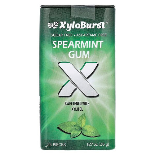 <img alt="3 PACK of Xyloburst, Xylitol Gum, Spearmint, 24 Pieces, 1.27 oz (36 g)" title="3 PACK of Xyloburst, Xylitol Gum, Spearmint, 24 Pieces, 1.27 oz (36 g),892327002542"