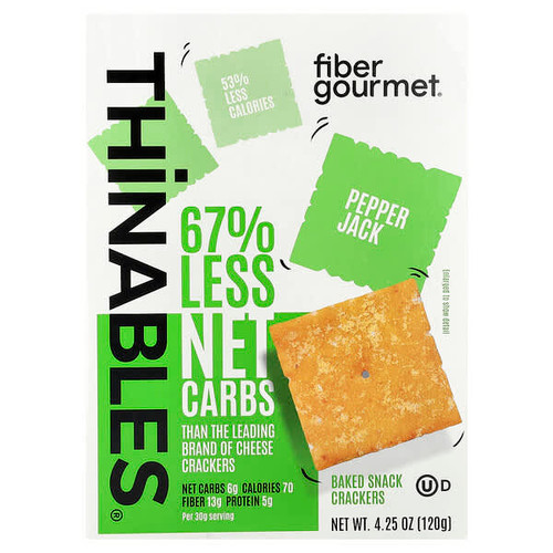 <img alt="Fiber Gourmet, Thinables, Pepper Jack, 4.25 oz (120 g)" title="Fiber Gourmet, Thinables, Pepper Jack, 4.25 oz (120 g),850040115222"