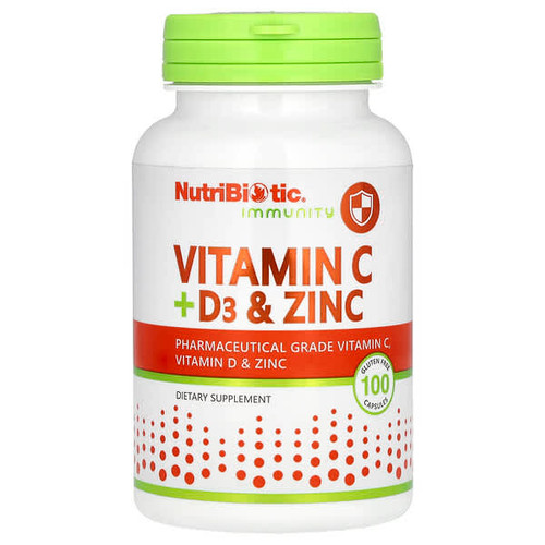 <img alt="NutriBiotic, Immunity, Vitamin C + D3 & Zinc, 100 Capsules" title="NutriBiotic, Immunity, Vitamin C + D3 & Zinc, 100 Capsules,728177005207"