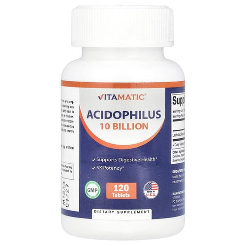 <img alt="Vitamatic, Acidophilus, 10 Billion CFU, 120 Tablets" title="Vitamatic, Acidophilus, 10 Billion CFU, 120 Tablets,810078474067"