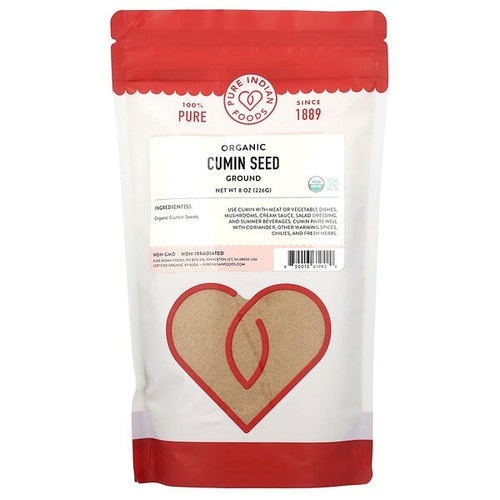 <img alt="Pure Indian Foods, Organic Cumin Seed, Ground, 8 oz (226 g)" title="Pure Indian Foods, Organic Cumin Seed, Ground, 8 oz (226 g),850013619429"