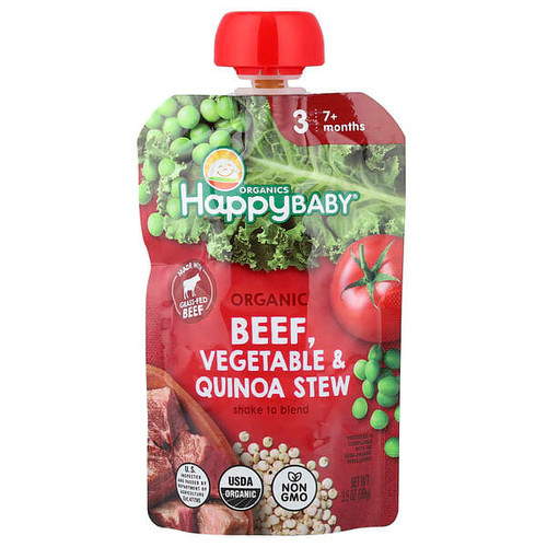 <img alt="3 PACK of Happy Family Organics, Happy Baby, Organic Beef, 7+ Months, Vegetable & Quinoa Stew, 3.5 oz (99 g)" title="3 PACK of Happy Family Organics, Happy Baby, Organic Beef, 7+ Months, Vegetable & Quinoa Stew, 3.5 oz (99 g),819573016819"