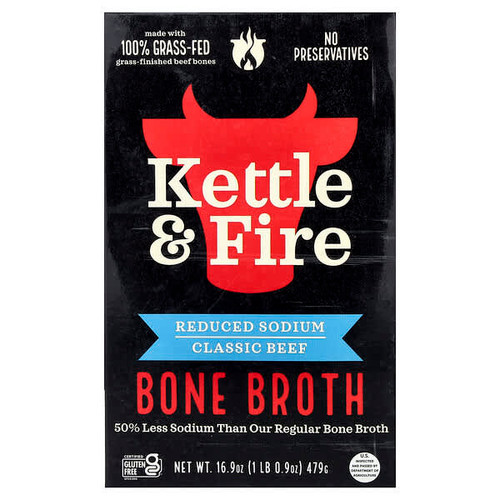<img alt="Kettle & Fire, Bone Broth, Classic Beef, Reduced Sodium, 16.9 oz (479 g)" title="Kettle & Fire, Bone Broth, Classic Beef, Reduced Sodium, 16.9 oz (479 g),851702007787"