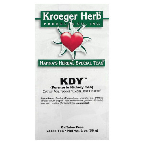 <img alt="Kroeger Herb Co, Hannas Herbal Special Teas, KDY, Caffeine Free, 2 oz (56 g)" title="Kroeger Herb Co, Hannas Herbal Special Teas, KDY, Caffeine Free, 2 oz (56 g),696916557006"