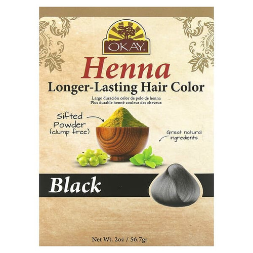 <img alt="Okay Pure Naturals, Henna, Longer-Lasting Hair Color, Black , 2 oz (56.7 g)" title="Okay Pure Naturals, Henna, Longer-Lasting Hair Color, Black , 2 oz (56.7 g),815166020676"