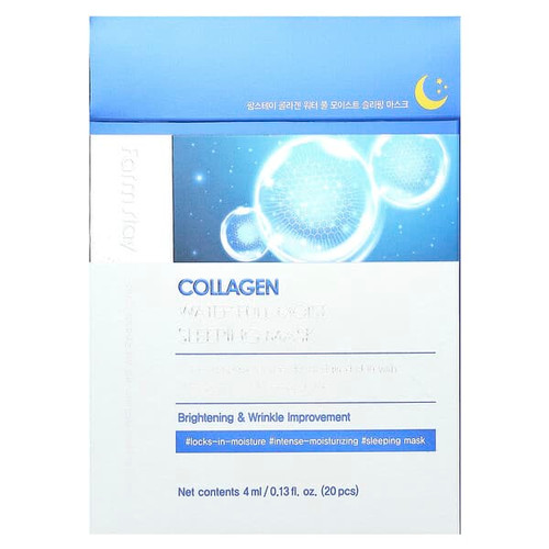 <img alt="Farmstay, Collagen Water Full Moist Sleeping Beauty Mask, 20 Pieces, 0.13 fl oz (4 ml) Each" title="Farmstay, Collagen Water Full Moist Sleeping Beauty Mask, 20 Pieces, 0.13 fl oz (4 ml) Each,8809657112980"