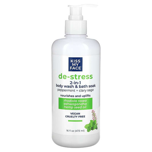 <img alt="Kiss My Face, De-Stress, 2-in-1 Body Wash & Bath Soak, Peppermint + Clary Sage, 16 fl oz (473 ml)" title="Kiss My Face, De-Stress, 2-in-1 Body Wash & Bath Soak, Peppermint + Clary Sage, 16 fl oz (473 ml),035046124595"