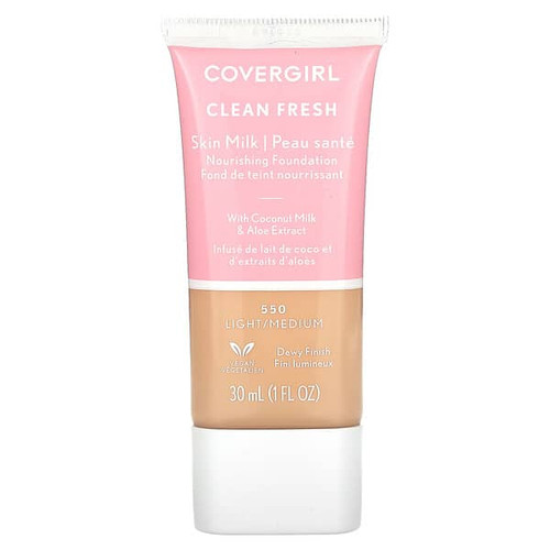 <img alt="Covergirl, Clean Fresh, Skin Milk Nourishing Foundation, 550 Light-Medium, 1 fl oz (30 ml)" title="Covergirl, Clean Fresh, Skin Milk Nourishing Foundation, 550 Light-Medium, 1 fl oz (30 ml),3614227293359"