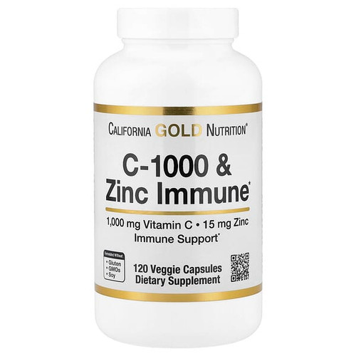 <img alt="California Gold Nutrition, C-1000 & Zinc Immune, 120 Veggie Capsules" title="California Gold Nutrition, C-1000 & Zinc Immune, 120 Veggie Capsules,033739001208"