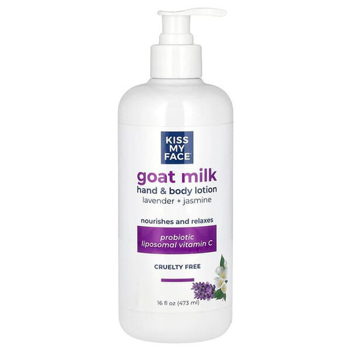 <img alt="Kiss My Face, Goat Milk Hand & Body Lotion, Lavender + Jasmine, 16 fl oz (473 ml)" title="Kiss My Face, Goat Milk Hand & Body Lotion, Lavender + Jasmine, 16 fl oz (473 ml),035046124656"