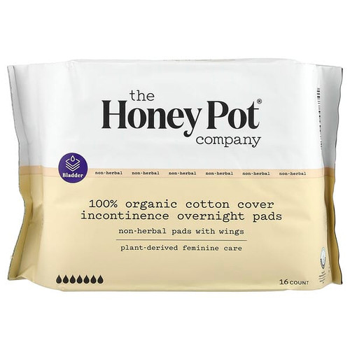 <img alt="The Honey Pot Company, Non-Herbal Cotton Pads With Wings, Organic Incontinence Overnight , 16 Count" title="The Honey Pot Company, Non-Herbal Cotton Pads With Wings, Organic Incontinence Overnight , 16 Count,851669008841"