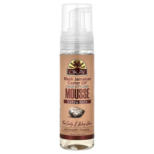 <img alt="Okay Pure Naturals, Black Jamaican Castor Oil, Hair Styling Mousse, Extra Hold, For Curly & Wavy Hair, 7.5 oz (221 ml)" title="Okay Pure Naturals, Black Jamaican Castor Oil, Hair Styling Mousse, Extra Hold, For Curly & Wavy Hair, 7.5 oz (221 ml),810086470921"