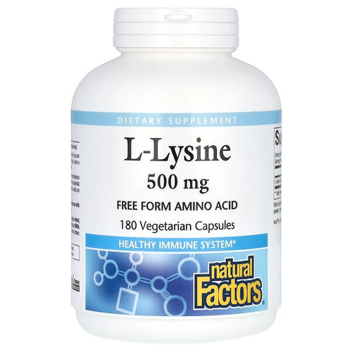 <img alt="Natural Factors, L-Lysine, 500 mg, 180 Vegetarian Capsules" title="Natural Factors, L-Lysine, 500 mg, 180 Vegetarian Capsules,068958028248"