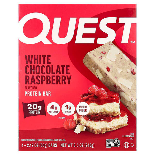 <img alt="Quest Nutrition, Protein Bar, White Chocolate Raspberry, 4 Bars, 2.12 oz (60 g) Each" title="Quest Nutrition, Protein Bar, White Chocolate Raspberry, 4 Bars, 2.12 oz (60 g) Each,888849003877"