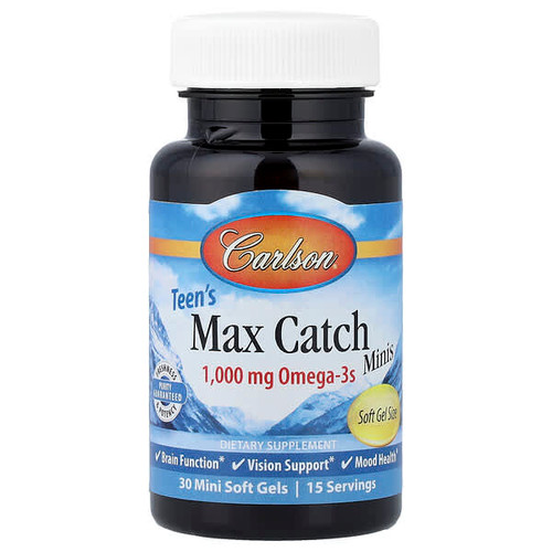 <img alt="Carlson, Teens Max Catch Minis, 30 Mini Soft Gels" title="Carlson, Teens Max Catch Minis, 30 Mini Soft Gels,088395184000"