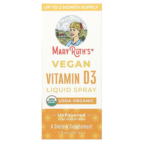 MaryRuths, Vegan Vitamin D3 Liquid Spray, Unflavored, 1 fl oz (30 ml)