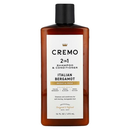 Cremo, 2 in 1 Shampoo & Conditioner, Italian Bergamot, 16 fl oz (473 ml)