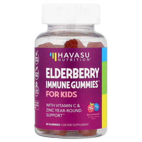 Havasu Nutrition, Elderberry Immune Gummies For Kids, Berry, 60 Gummies