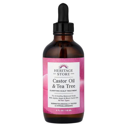 <img alt="Heritage Store, Castor Oil & Tea Tree, Clarifying Scalp Treatment, All Hair Types, 4 fl oz (118 ml)" title="Heritage Store, Castor Oil & Tea Tree, Clarifying Scalp Treatment, All Hair Types, 4 fl oz (118 ml),076970513437"