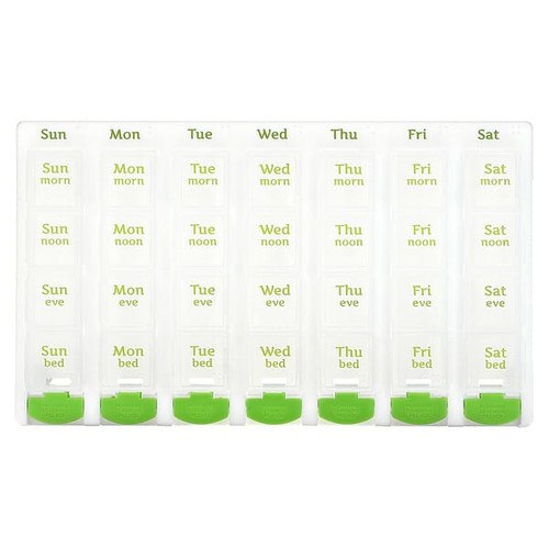 <img alt="Ezy Dose, Weekly 4X-Day with Push Button Pop-Outs Medtime Planner, Green, 1 Count" title="Ezy Dose, Weekly 4X-Day with Push Button Pop-Outs Medtime Planner, Green, 1 Count,025715014562"