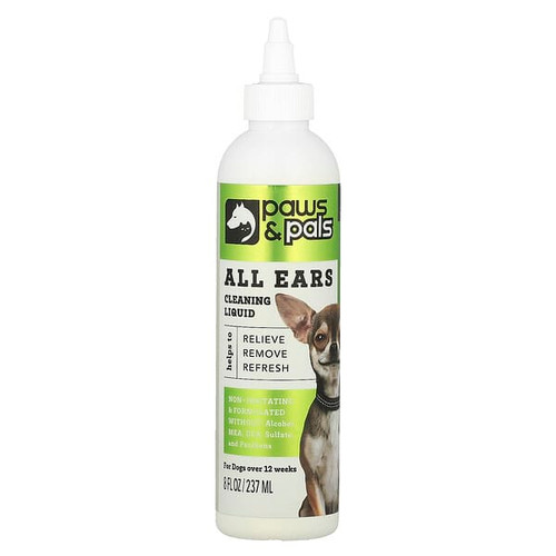<img alt="Paws & Pals, All Ears, Cleaning Liquid, 8 fl oz, (237 ml)" title="Paws & Pals, All Ears, Cleaning Liquid, 8 fl oz, (237 ml),840345111692"