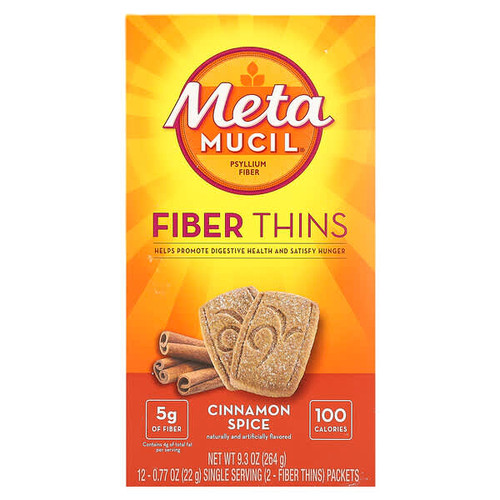 <img alt="Metamucil, Fiber Thins, Cinnamon Spice, 12 Packets, 0.77 oz (22 g) Each" title="Metamucil, Fiber Thins, Cinnamon Spice, 12 Packets, 0.77 oz (22 g) Each,037000740926"