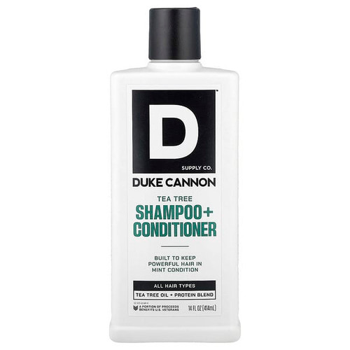 <img alt="Duke Cannon Supply Co., Shampoo + Conditioner, Tea Tree, All Hair Types, 14 fl oz (414 ml)" title="Duke Cannon Supply Co., Shampoo + Conditioner, Tea Tree, All Hair Types, 14 fl oz (414 ml),371782005423"