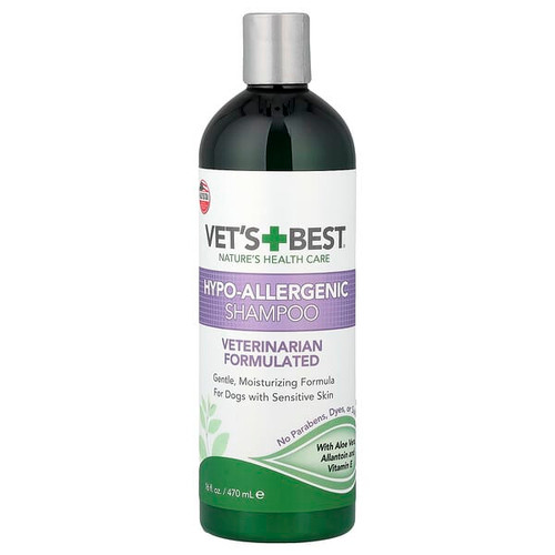 <img alt="Vets Best, Hypo-Allergenic Shampoo, For Dogs with Sensitive Skin, 16 fl oz (470 ml)" title="Vets Best, Hypo-Allergenic Shampoo, For Dogs with Sensitive Skin, 16 fl oz (470 ml),031658100040"