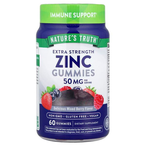 <img alt="Natures Truth, Zinc Gummies,  Delicious Mixed Berry, 60 Gummies (16 mg Per Gummy)" title="Natures Truth, Zinc Gummies,  Delicious Mixed Berry, 60 Gummies (16 mg Per Gummy),840093115614"
