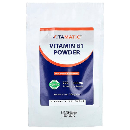<img alt="Vitamatic, Vitamin B1 Powder, Unflavored, 3.5 oz (100 g)" title="Vitamatic, Vitamin B1 Powder, Unflavored, 3.5 oz (100 g),810078475378"