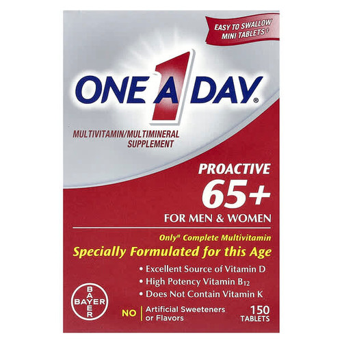 <img alt="One-A-Day, Proactive 65+ For Men & Women, Multivitamin-Multimineral Supplement, 150 Tablets" title="One-A-Day, Proactive 65+ For Men & Women, Multivitamin-Multimineral Supplement, 150 Tablets,016500561644"