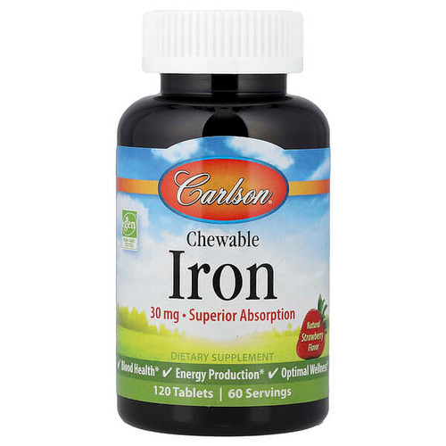 <img alt="Carlson, Chewable Iron, Natural Strawberry, 120 Tablets (15 mg per Tablet)" title="Carlson, Chewable Iron, Natural Strawberry, 120 Tablets (15 mg per Tablet),088395559204"