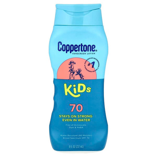 <img alt="Coppertone, Kids, Sunscreen Lotion,  SPF 70, 8 fl oz (237 ml)" title="Coppertone, Kids, Sunscreen Lotion,  SPF 70, 8 fl oz (237 ml),072140027421"
