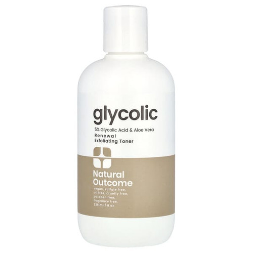 <img alt="Natural Outcome, Glycolic, Renewal Exfoliating Toner, Fragrance Free, 8 oz (235 ml)" title="Natural Outcome, Glycolic, Renewal Exfoliating Toner, Fragrance Free, 8 oz (235 ml),753122943464"