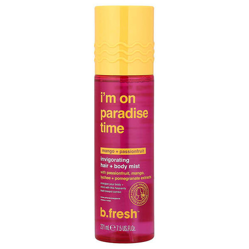 <img alt="b.fresh, Im on Paradise Time, Invigorating Hair + Body Mist, Mango + Passionfruit, 7.5 fl oz (221 ml)" title="b.fresh, Im on Paradise Time, Invigorating Hair + Body Mist, Mango + Passionfruit, 7.5 fl oz (221 ml),9347108049540"