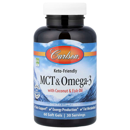 <img alt="Carlson, MCT & Omega-3 with Coconut & Fish Oil, 60 Soft Gels" title="Carlson, MCT & Omega-3 with Coconut & Fish Oil, 60 Soft Gels,088395176005"