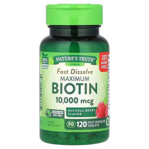 <img alt="Natures Truth, Maximum Biotin, Natural Berry, 10,000 mcg, 120 Fast Dissolve Tablets" title="Natures Truth, Maximum Biotin, Natural Berry, 10,000 mcg, 120 Fast Dissolve Tablets,840093101679"